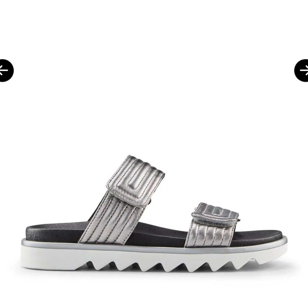 Cougar Nina Slide Sandal Size: 8.5 M Color: Metallic Silver